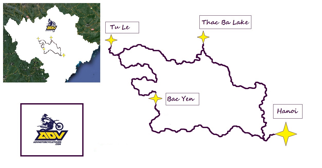 4 days vietnam motorbike tour map